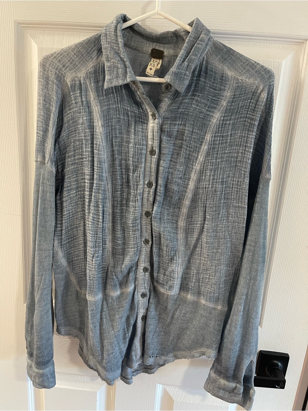 We The Free Washed Light Blue Button-Down Shirt